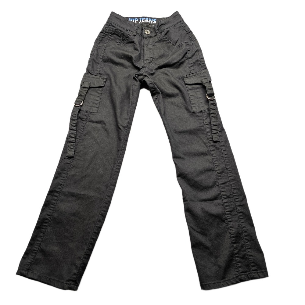 V.I.P. Jeans Cargo Pants Women 0 Black Stretch Slim Fit Utility Pockets Workwear